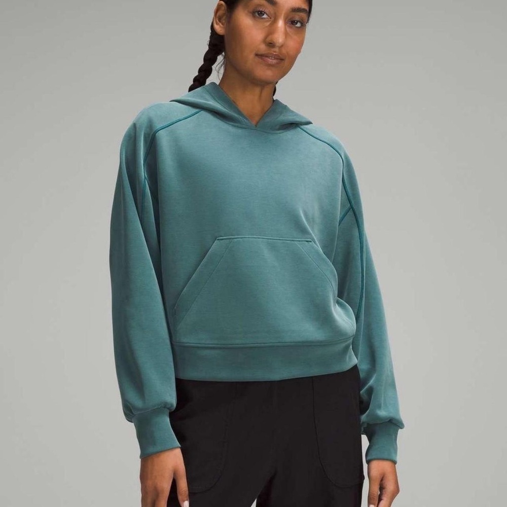 *LULULEMON* Teal Hoodie Softstream Pullover Sweatshirt w/ Kangaroo Pocket Size 8